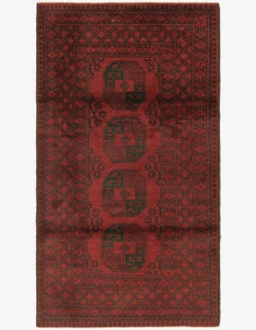 3' 5 x 6' 3 Hand Knotted Afghan Akhche Wool Rug