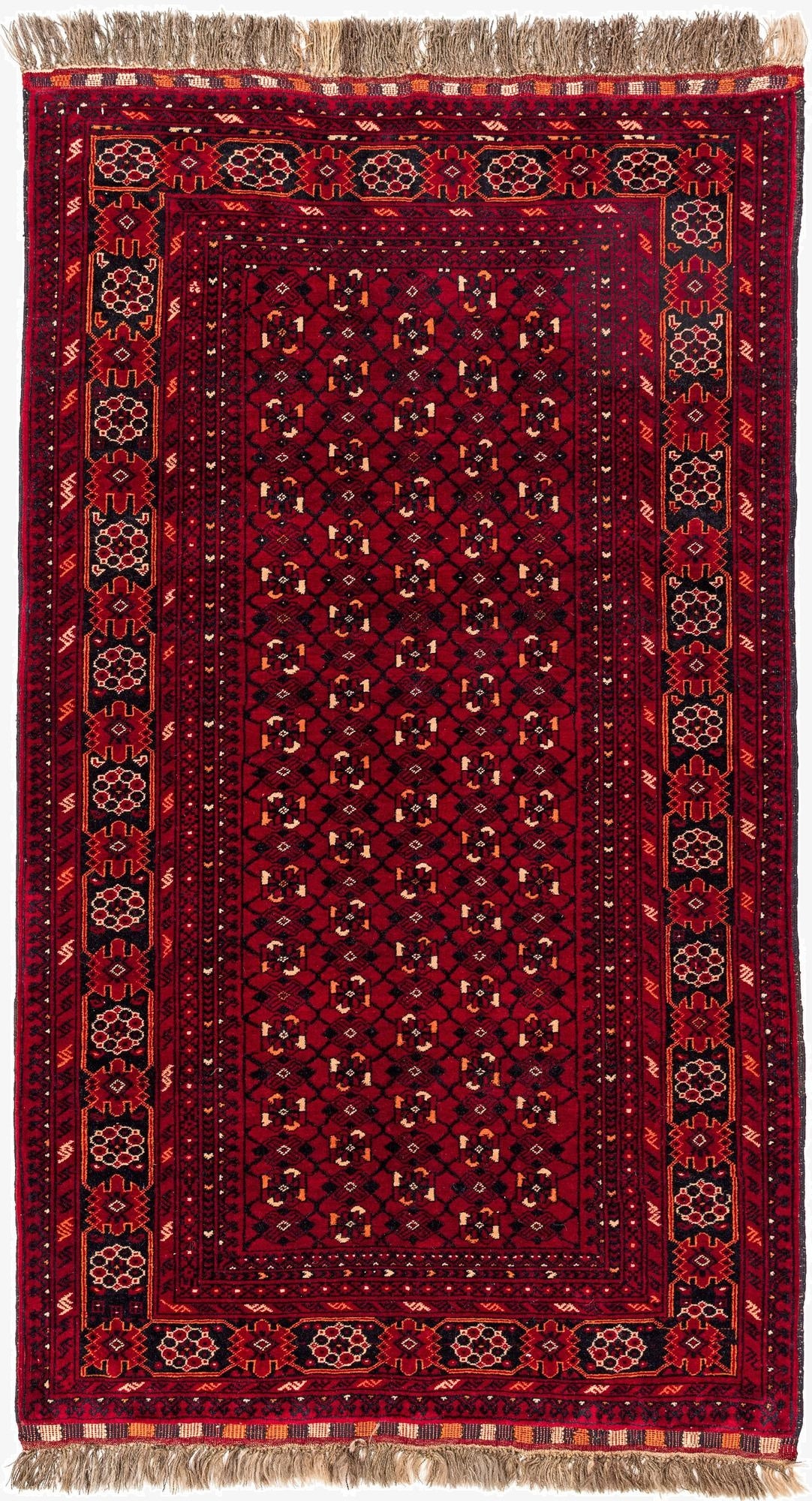 3' 5 x 6' 1  Hand Knotted Afghan Akhche Oriental Wool Rug