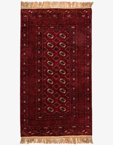 3' 5 x 6' 4 Hand Knotted Afghan Akhche Wool Rug
