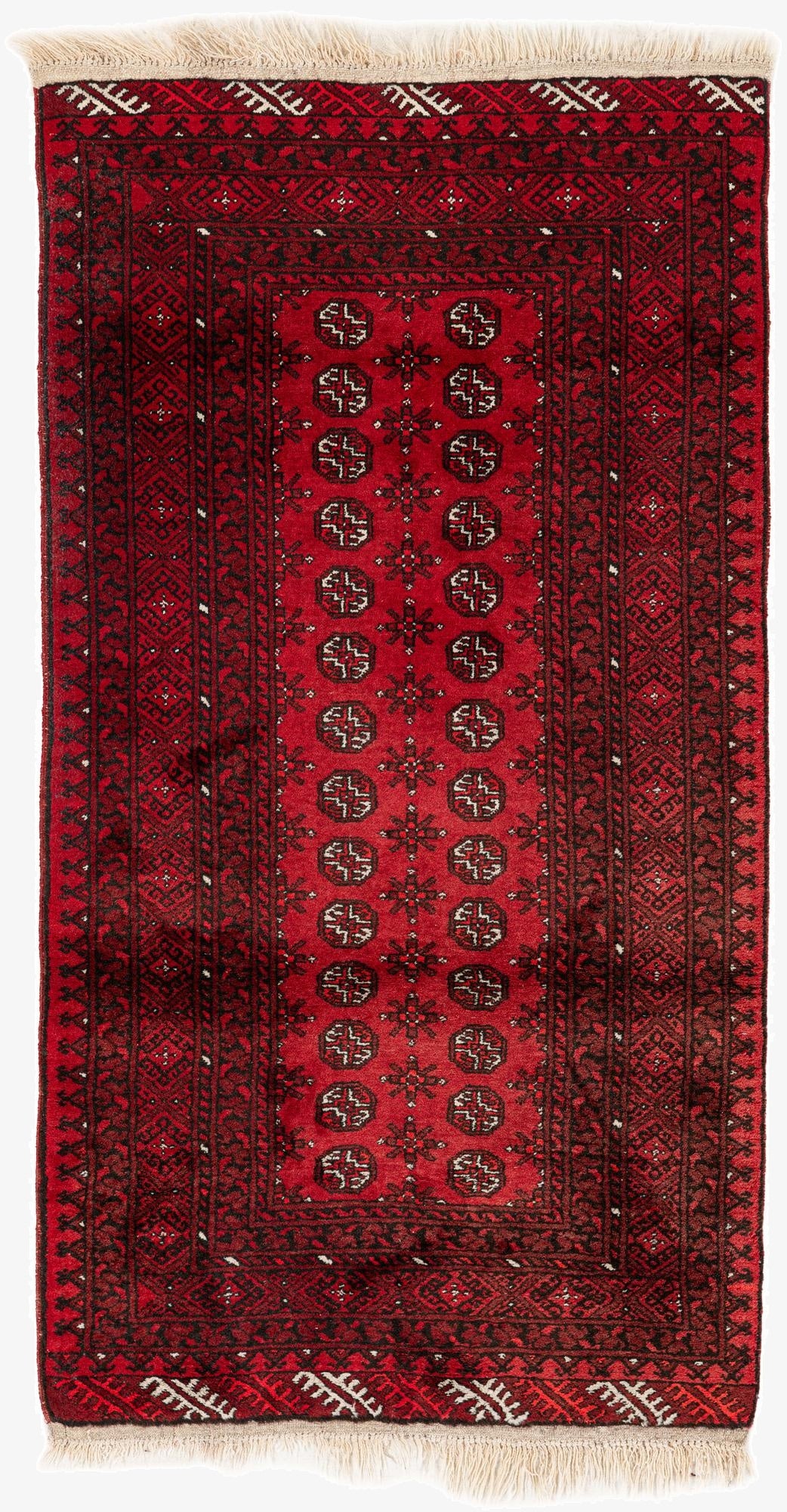 3' 3 x 6' 3  Hand Knotted Afghan Akhche Wool Rug