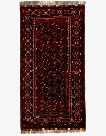 3' 5 x 6' 5 Hand Knotted Afghan Akhche Wool Rug