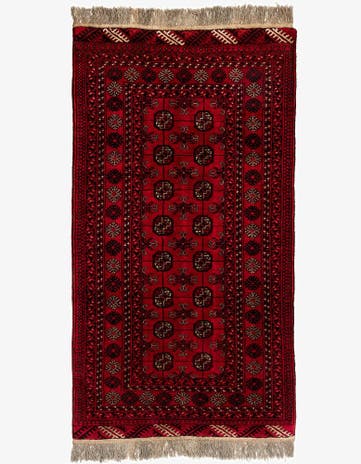 3' 4 x 6' 2 Hand Knotted Afghan Akhche Wool Rug