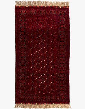 3' 5 x 6' 2 Hand Knotted Afghan Akhche Wool Rug