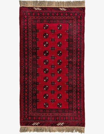 3' 4 x 6' 5 Hand Knotted Afghan Akhche Wool Rug