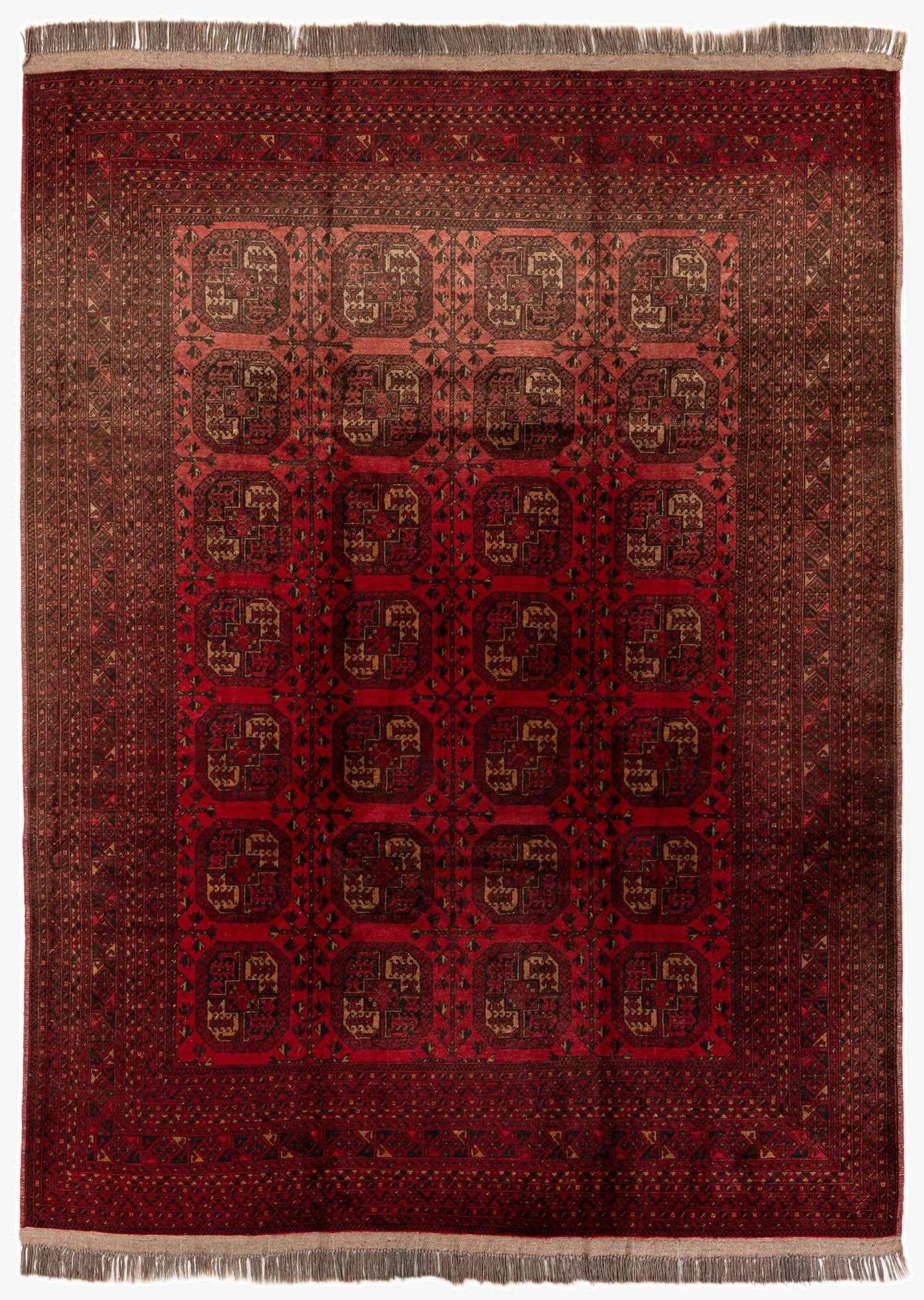 8' 4 x 11' 4  Hand Knotted Afghan Akhche Wool Rug