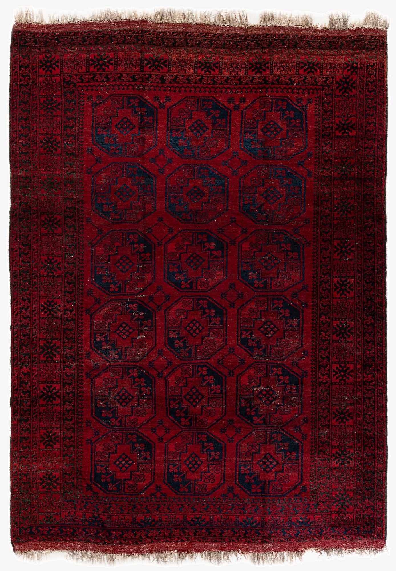 8' x 11' 3  Hand Knotted Afghan Akhche Wool Rug