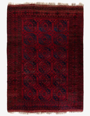 8' x 11' 3 Hand Knotted Afghan Akhche Wool Rug