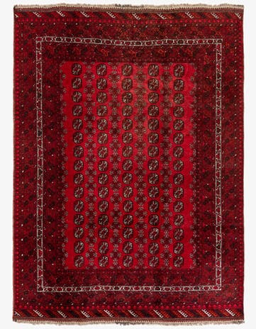 6' 10 x 9' 5 Hand Knotted Afghan Akhche Wool Rug