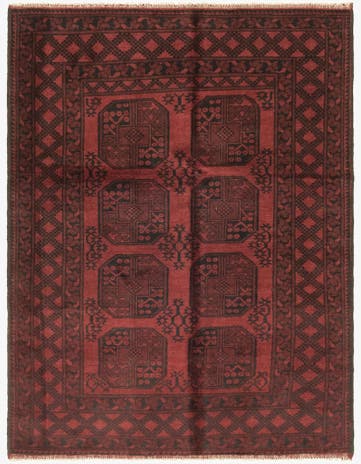 5' x 6' 5 Hand Knotted Afghan Akhche Wool Rug
