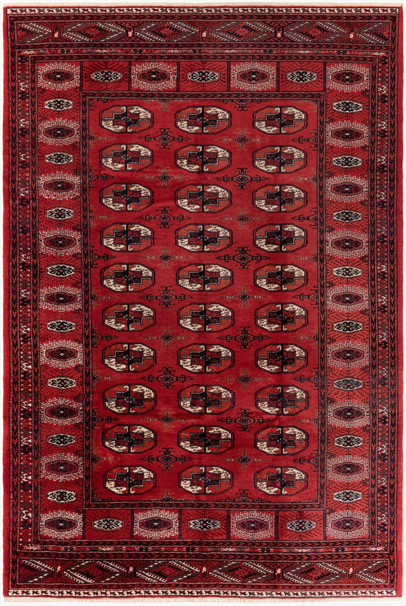 6' 8 x 9' 10  Hand Knotted Afghan Akhche Wool Rug