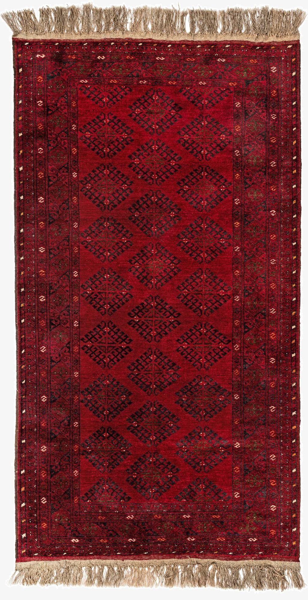 3' 5 x 6' 2  Hand Knotted Afghan Akhche Wool Rug