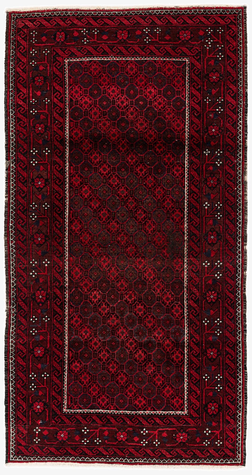 3' 5 x 6' 6  Hand Knotted Afghan Akhche Wool Rug