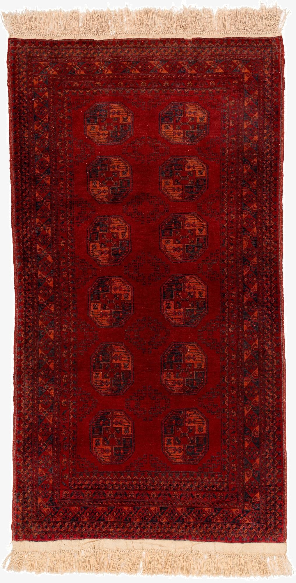 3' 5 x 6' 6  Hand Knotted Afghan Akhche Wool Rug