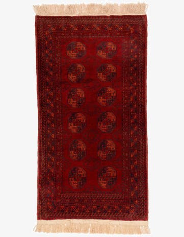 3' 5 x 6' 6 Hand Knotted Afghan Akhche Wool Rug