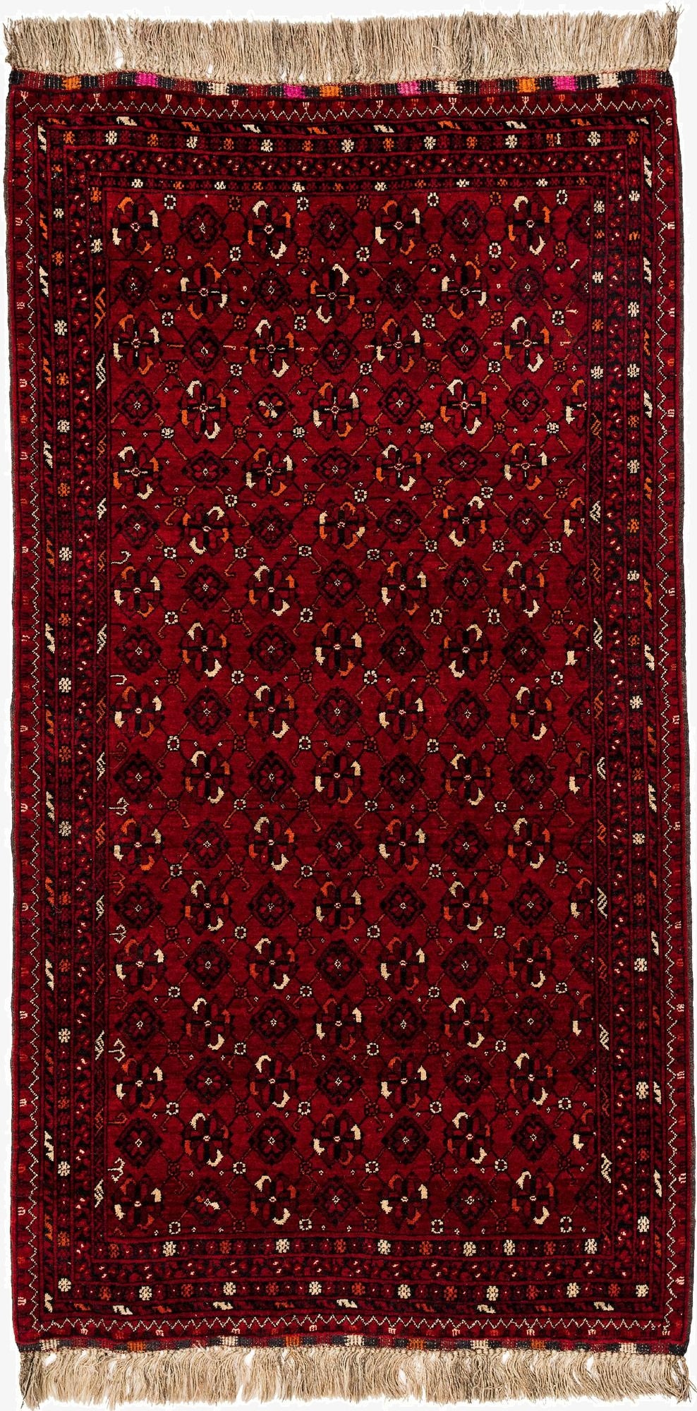 3' 5 x 6' 6  Hand Knotted Afghan Akhche Wool Rug