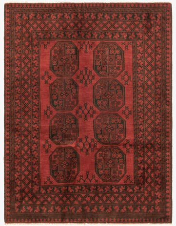 4' 10 x 6' 6 Hand Knotted Afghan Akhche Wool Rug