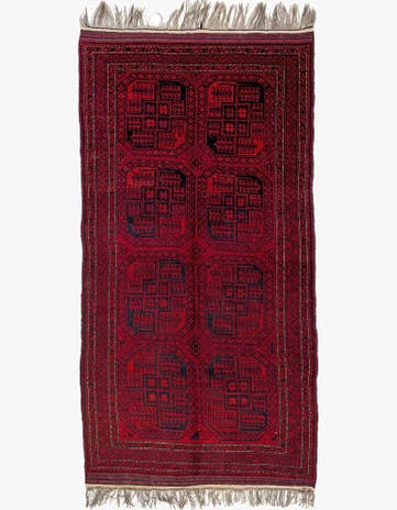 4' 10 x 9' 1 Afghan Akhche Wool Rug