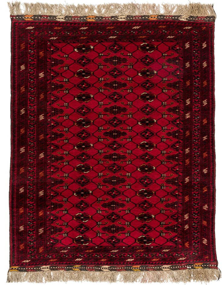 Detail image of 3' 6 x 6' 4 Hand Knotted Afghan Ersari Wool Rug