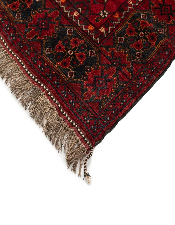 Detail image of 3' 5 x 6' 5  Hand Knotted Afghan Ersari Wool Rug