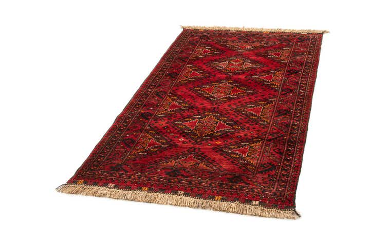 3' 7 x 6' 2 Hand Knotted Afghan Ersari Wool Rug