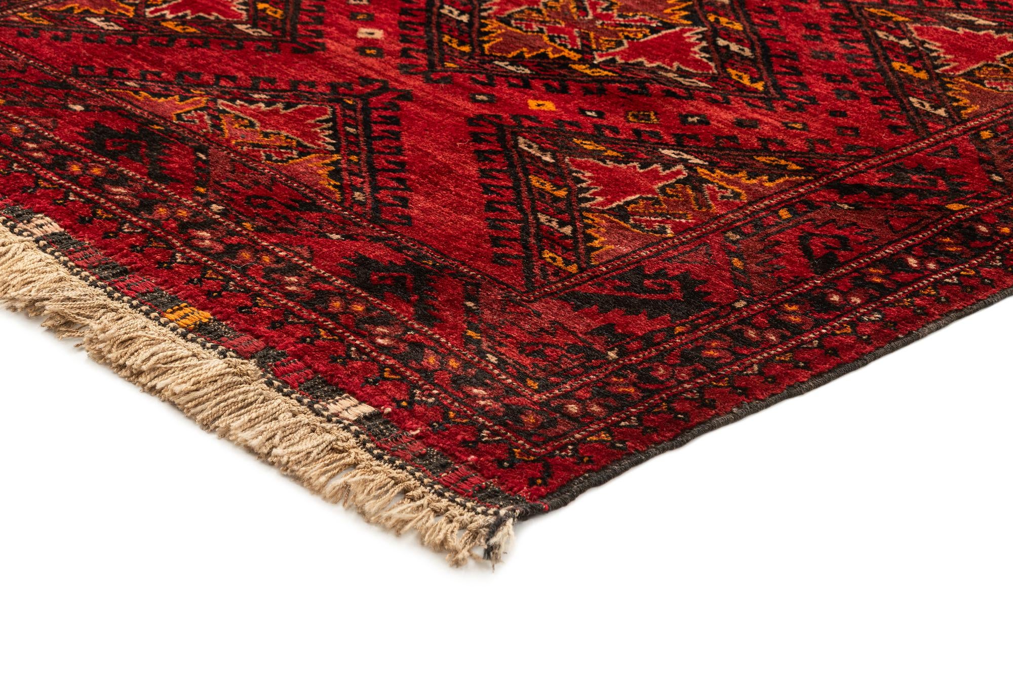 3' 7 x 6' 2 Hand Knotted Afghan Ersari Wool Rug