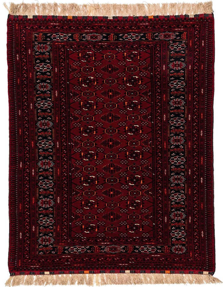 Detail image of 3' 6 x 6' 5 Hand Knotted Afghan Ersari Wool Rug