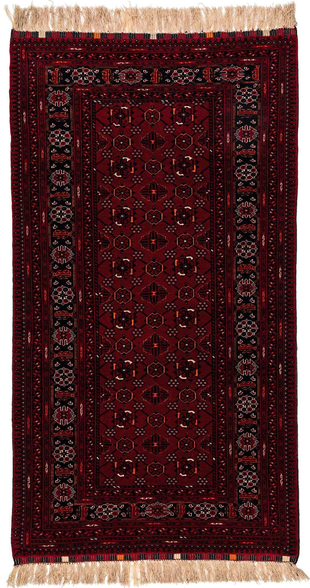 3' 6 x 6' 5 Hand Knotted Afghan Ersari Wool Rug