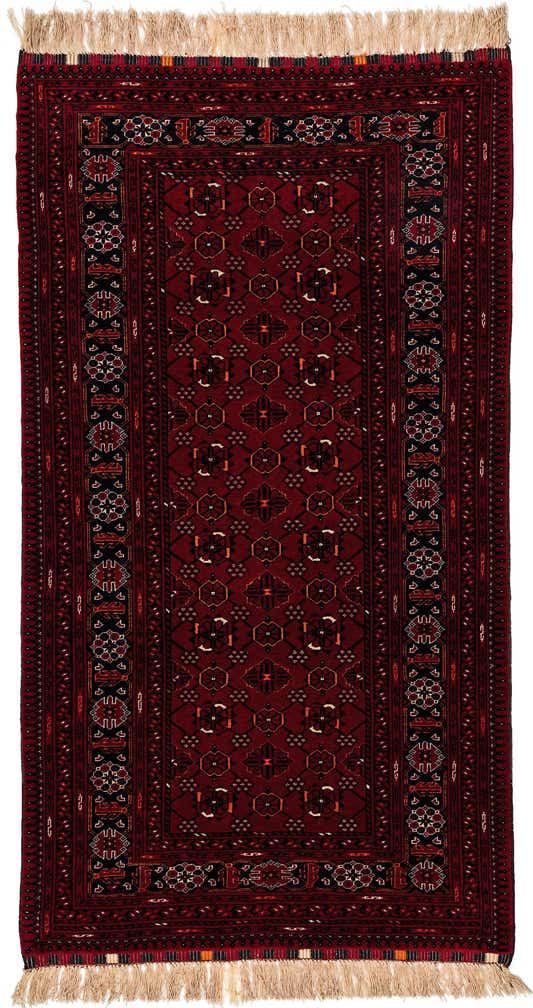 3' 6 x 6' 5 Hand Knotted Afghan Ersari Wool Rug