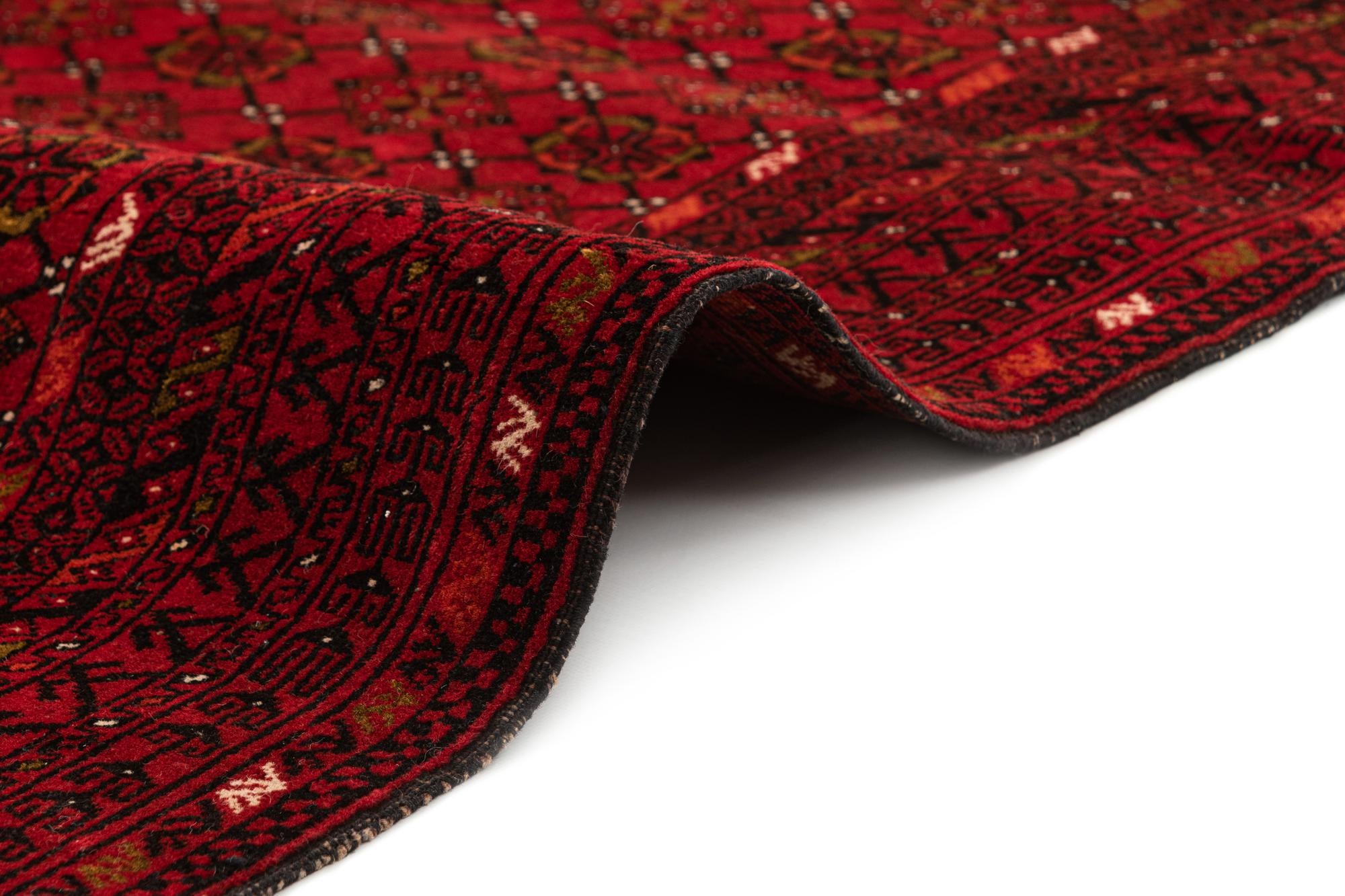 3' 6 x 6' 7 Hand Knotted Afghan Ersari Wool Rug