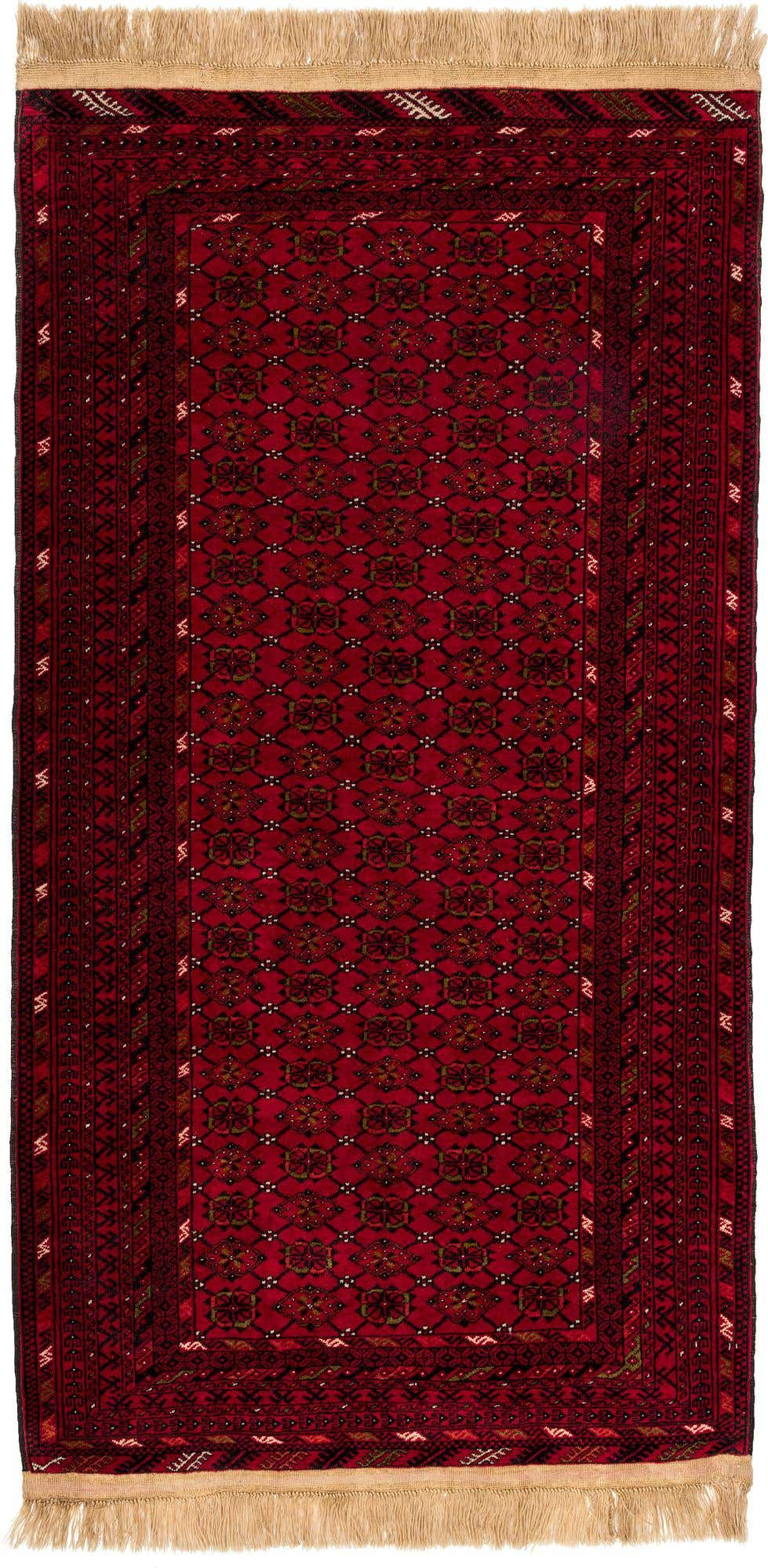 3' 6 x 6' 7 Hand Knotted Afghan Ersari Wool Rug