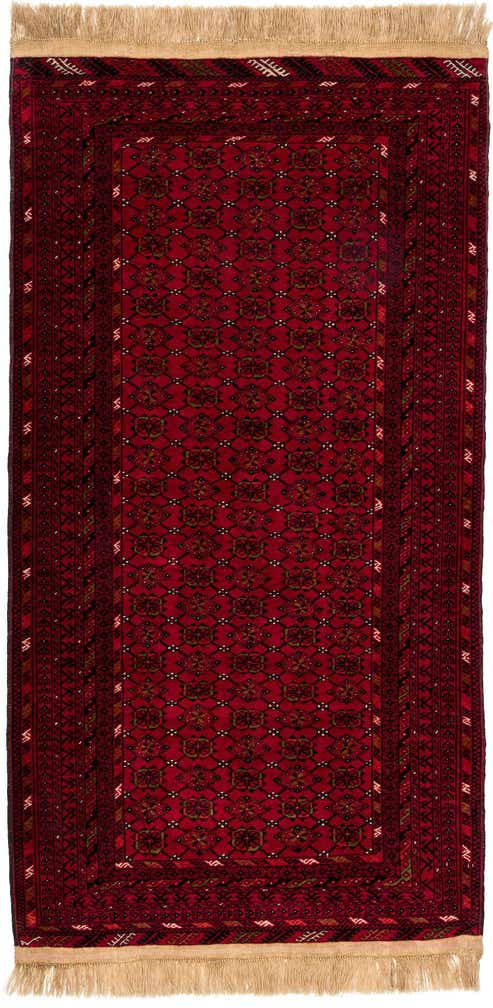 3' 6 x 6' 7 Hand Knotted Afghan Ersari Wool Rug
