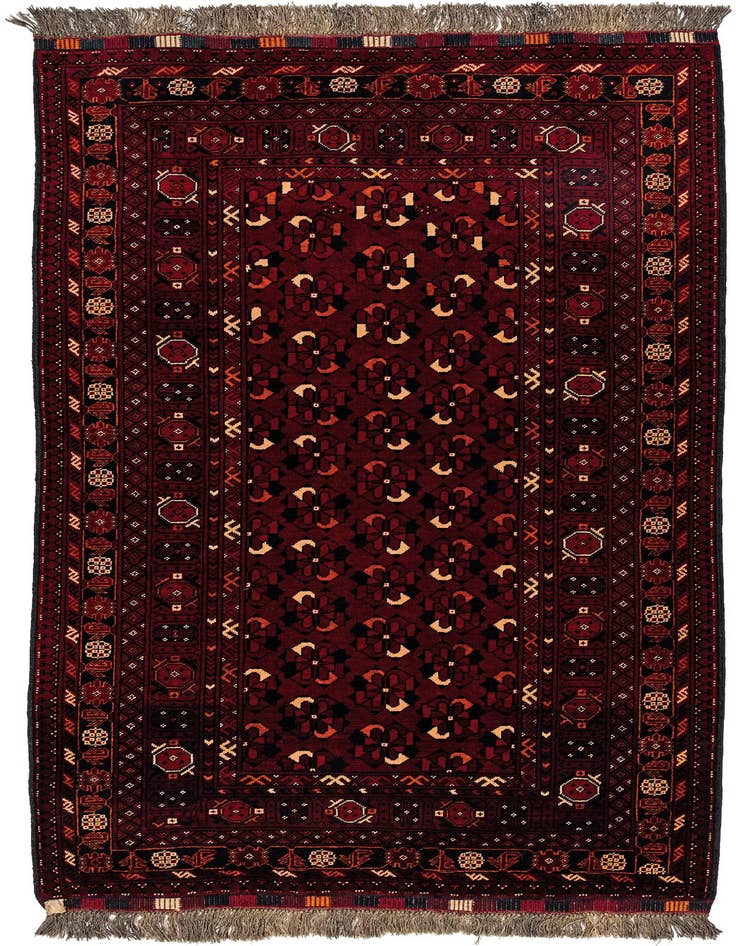 Detail image of 3' 6 x 6' 6 Hand Knotted Afghan Ersari Wool Rug
