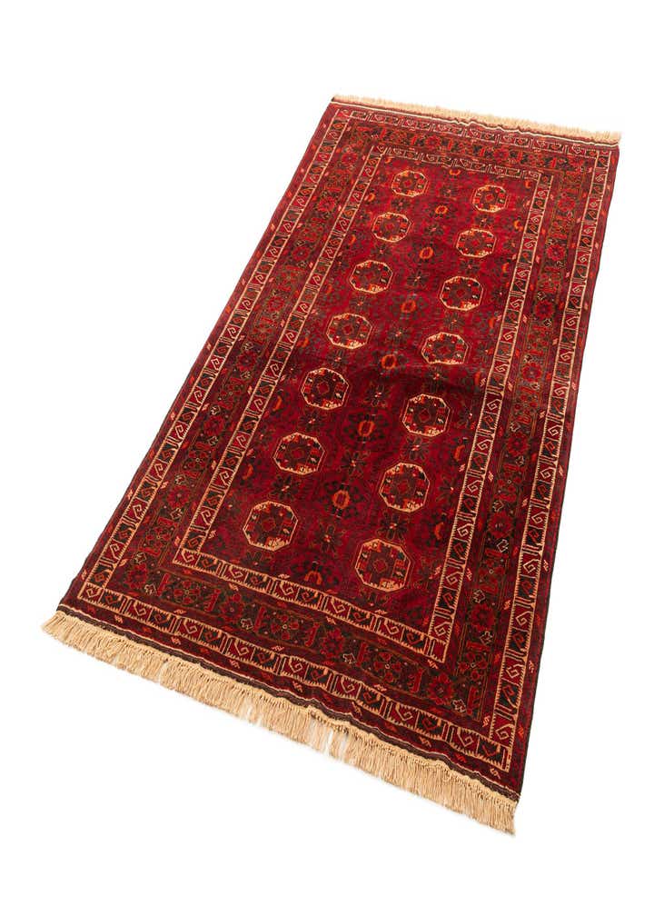 4' 9 x 7' 5 Hand Knotted Afghan Ersari Wool Rug