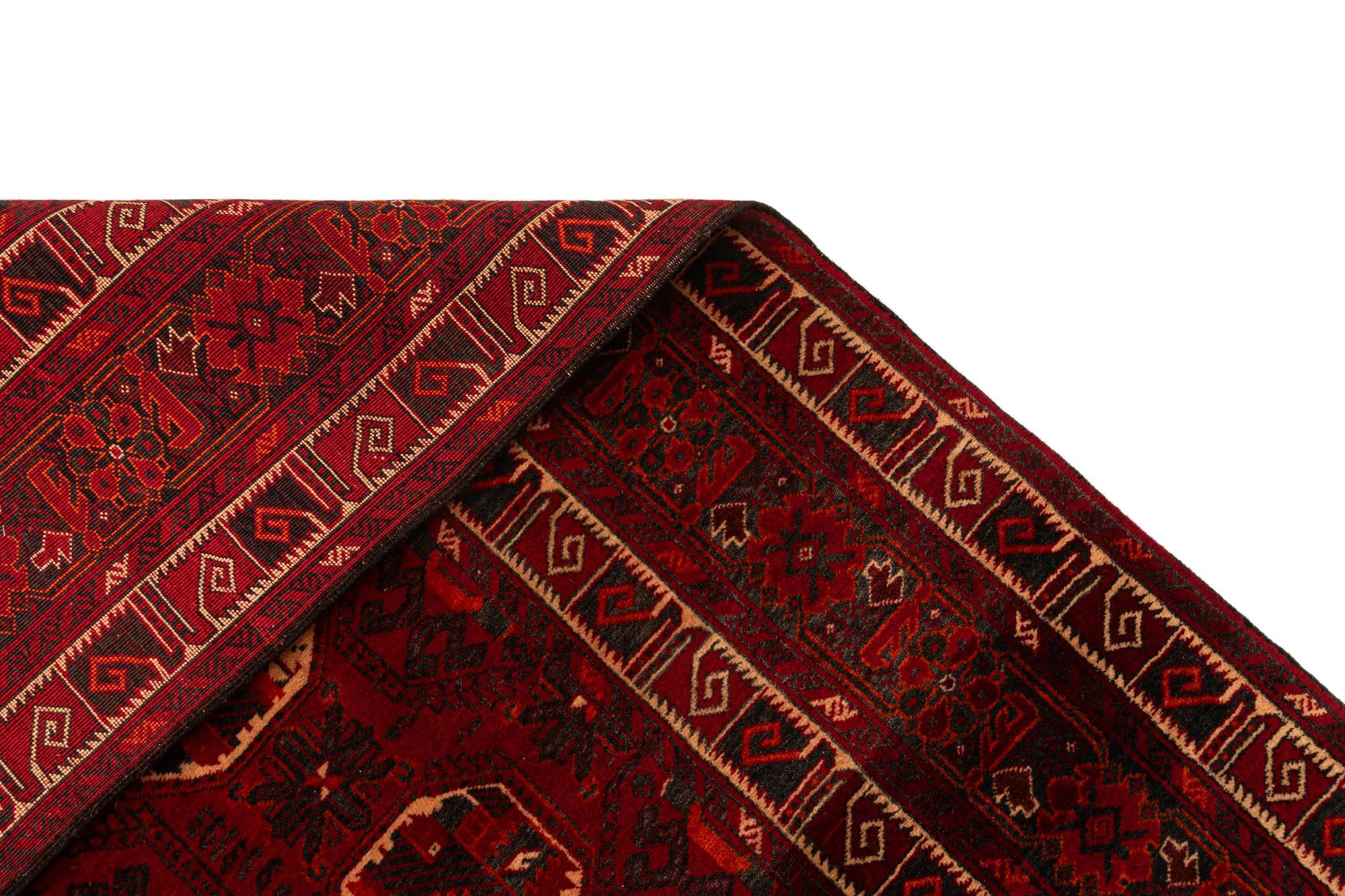 4' 9 x 7' 5 Hand Knotted Afghan Ersari Wool Rug