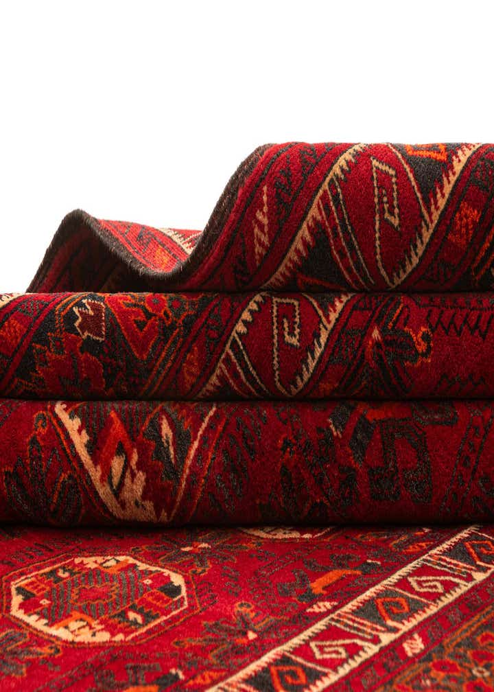 4' 9 x 7' 5 Hand Knotted Afghan Ersari Wool Rug