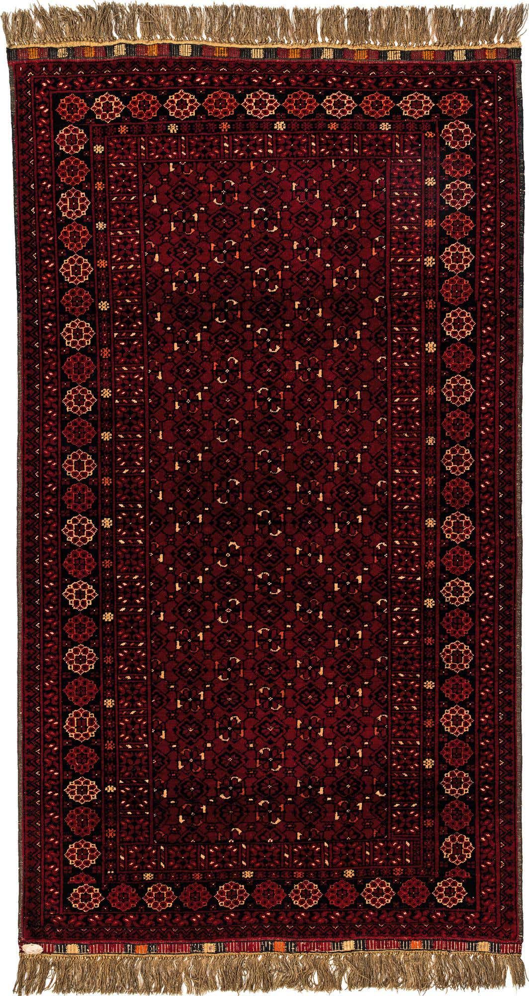3' 6 x 6' 2 Hand Knotted Afghan Ersari Wool Rug