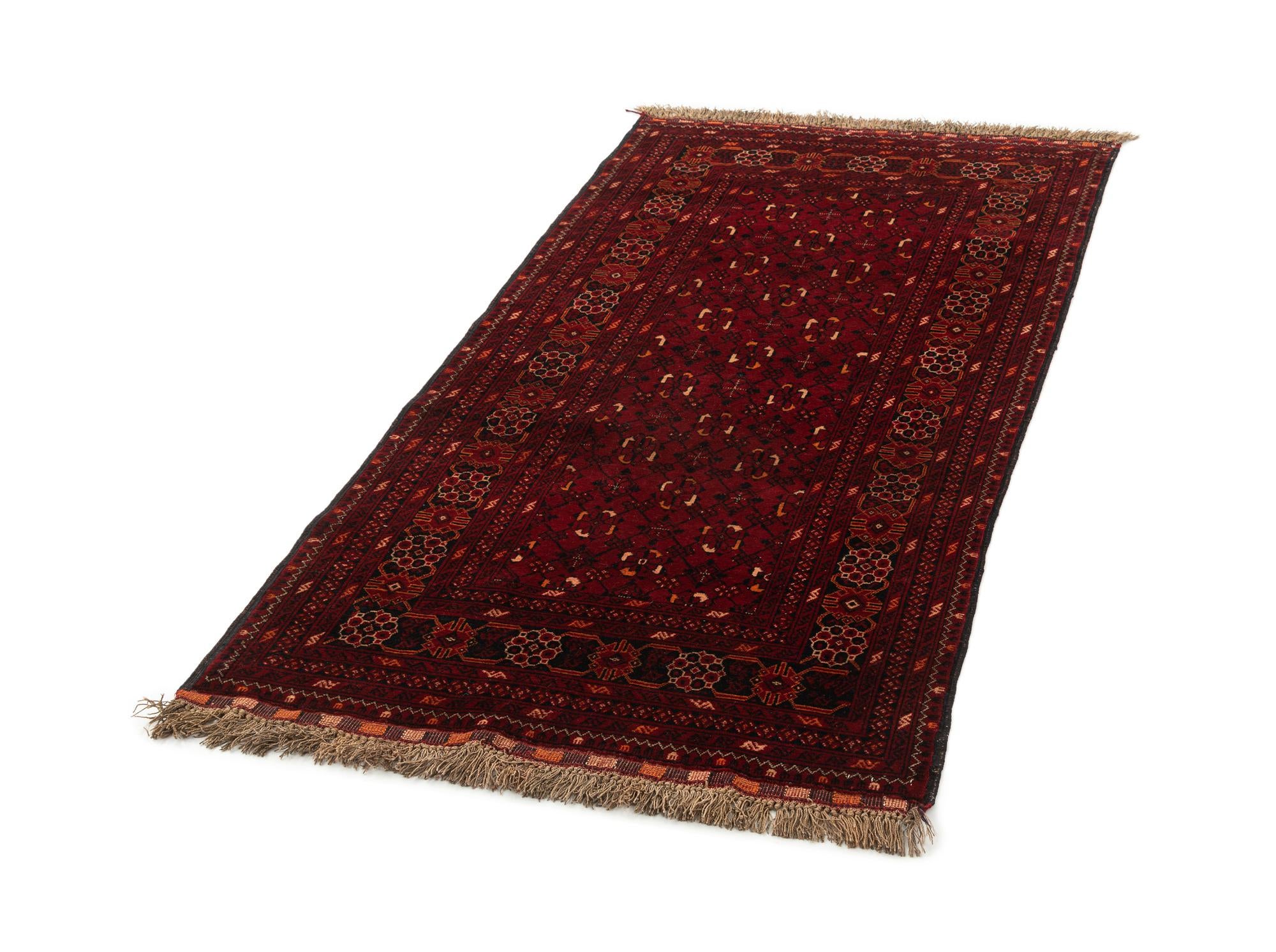 3' 4 x 6' 6 Hand Knotted Afghan Ersari Wool Rug
