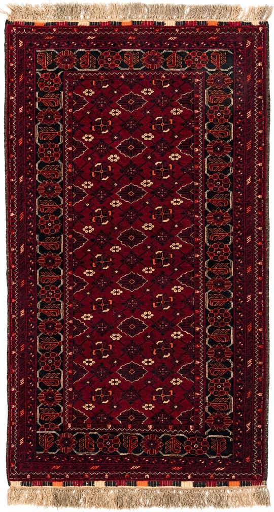 3' 5 x 6' Hand Knotted Afghan Ersari Wool Rug