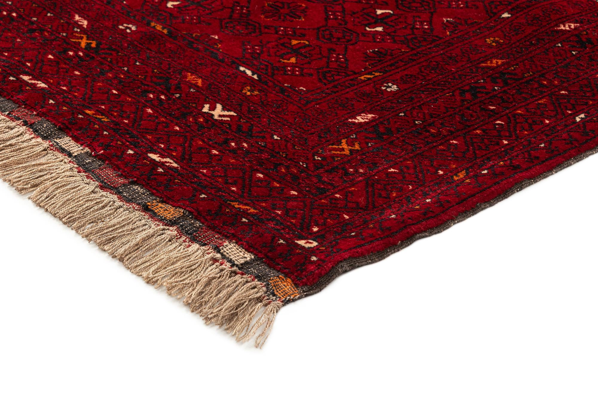 3' 5 x 6' 4 Hand Knotted Afghan Ersari Oriental Wool Rug