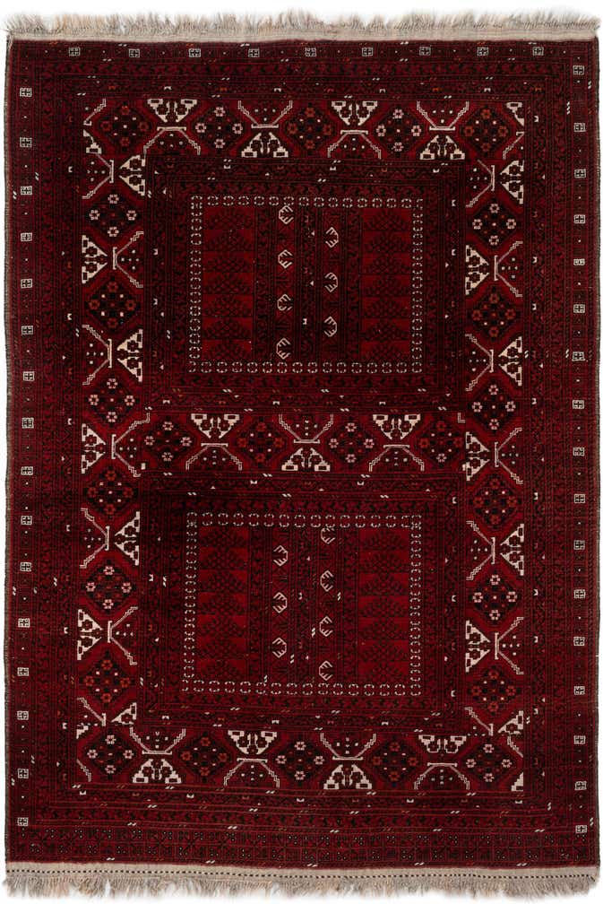 5' 9 x 8' 4 Hand Knotted Afghan Ersari Wool Rug