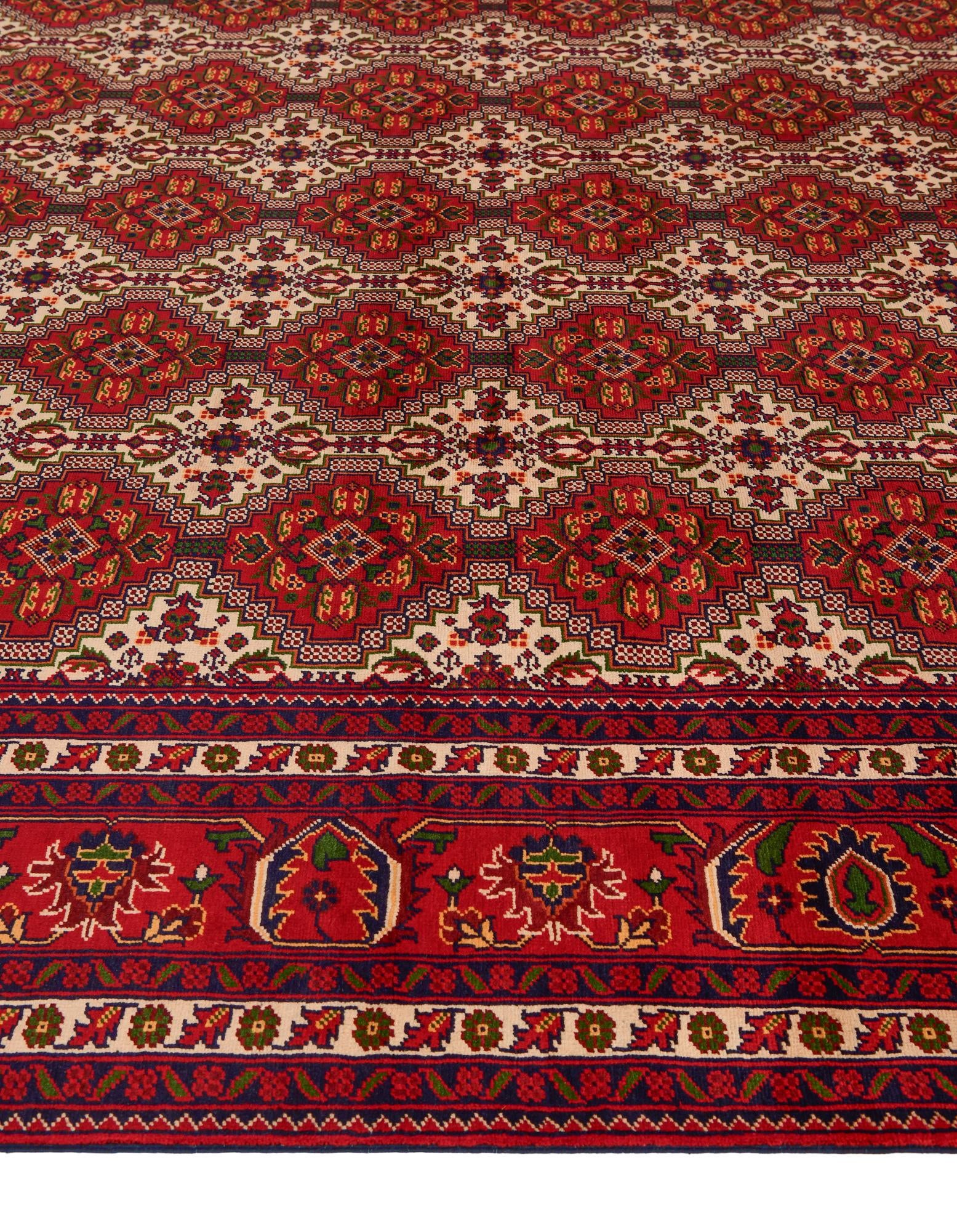 9' 10 x 16' 1 Hand Knotted Afghan Ersari Wool Rug