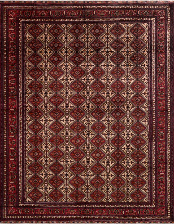 Detail image of 9' 10 x 16' 1 Hand Knotted Afghan Ersari Wool Rug