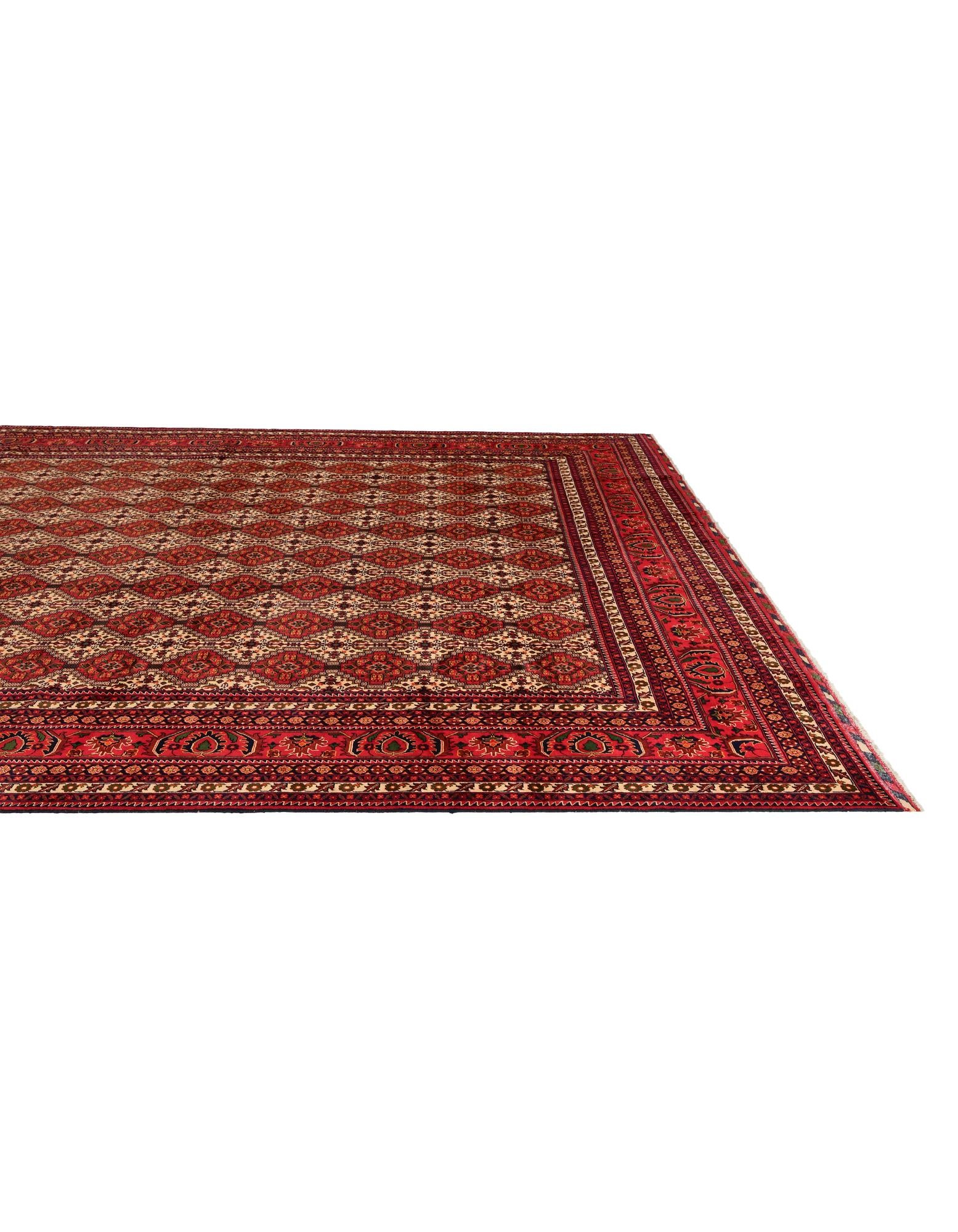 13' 4 x 20' 5 Hand Knotted Afghan Ersari Wool Rug