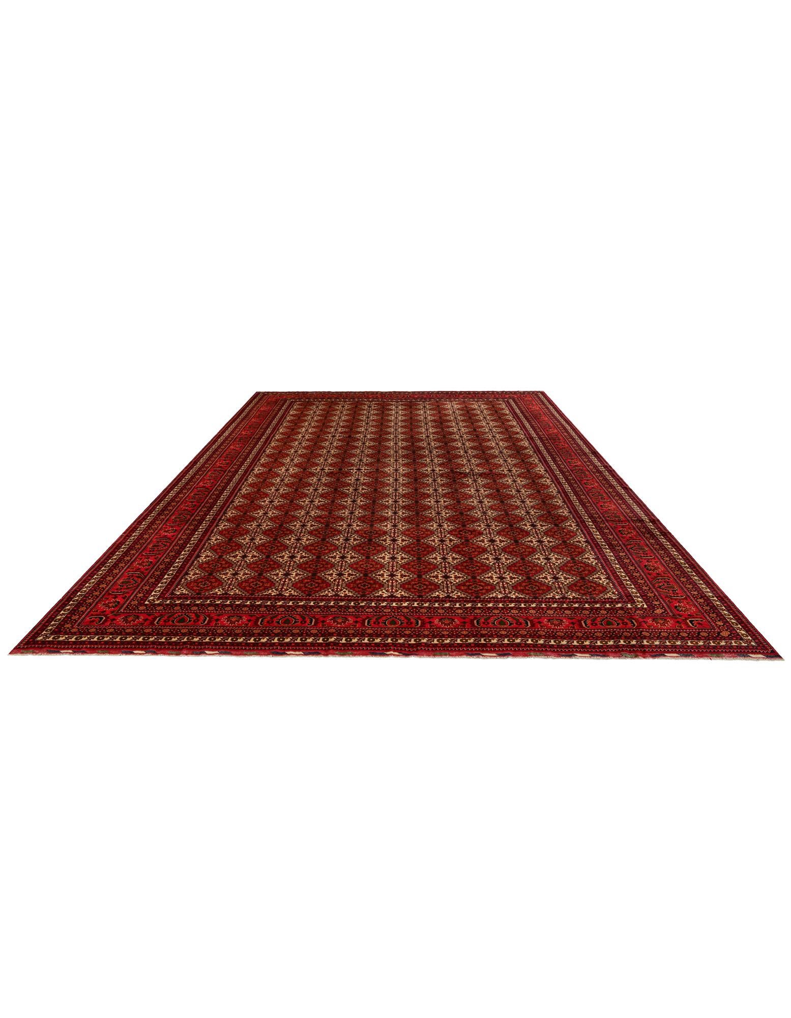 13' 4 x 20' 5 Hand Knotted Afghan Ersari Wool Rug