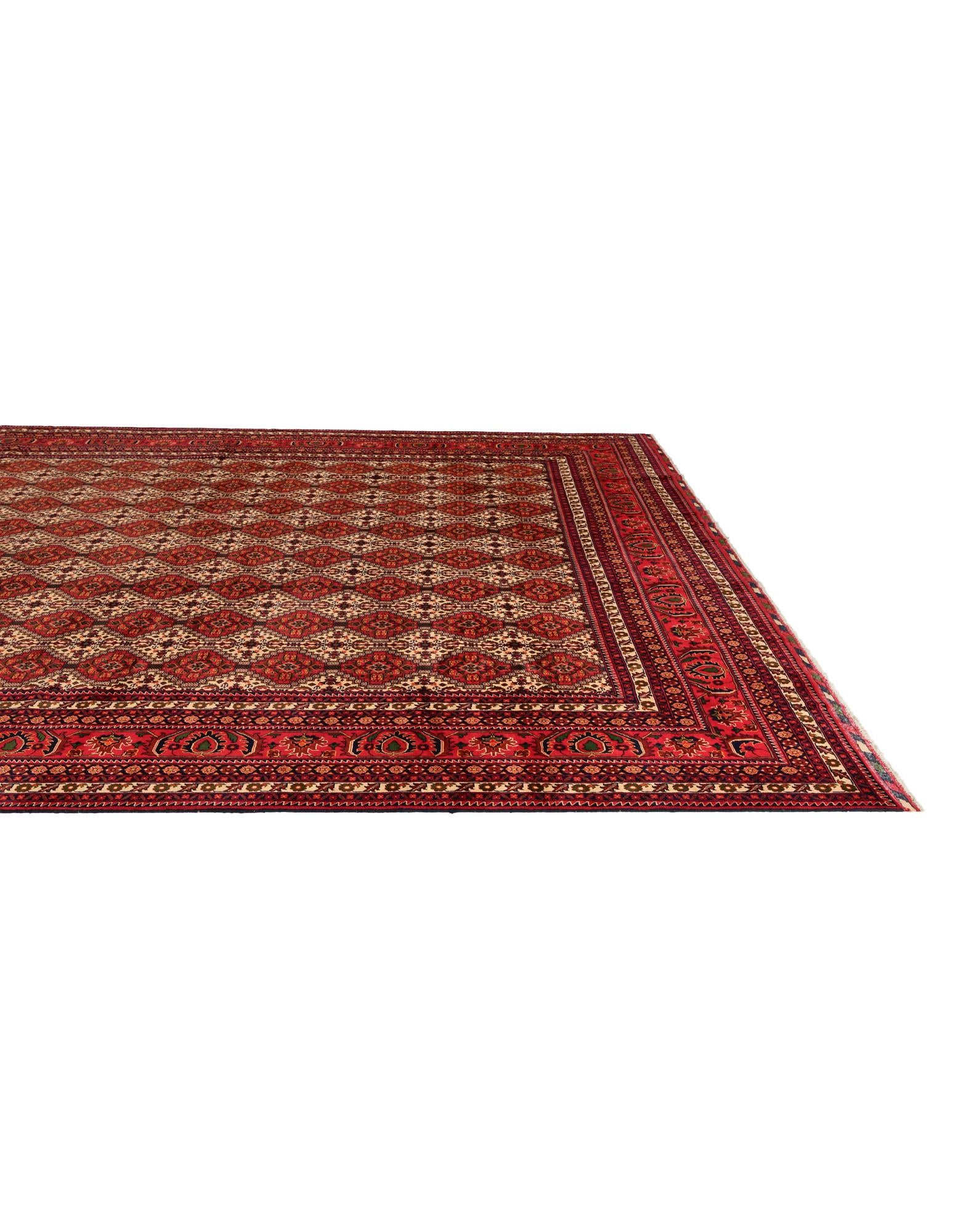 13' 4 x 20' 5 Hand Knotted Afghan Ersari Wool Rug