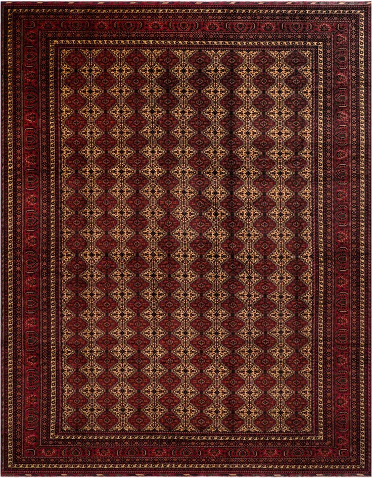 Detail image of 13' 4 x 20' 5 Hand Knotted Afghan Ersari Wool Rug