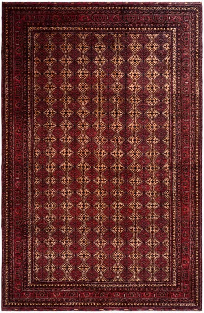 13' 4 x 20' 5 Hand Knotted Afghan Ersari Wool Rug