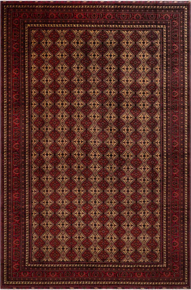 13' 4 x 20' 5 Hand Knotted Afghan Ersari Wool Rug