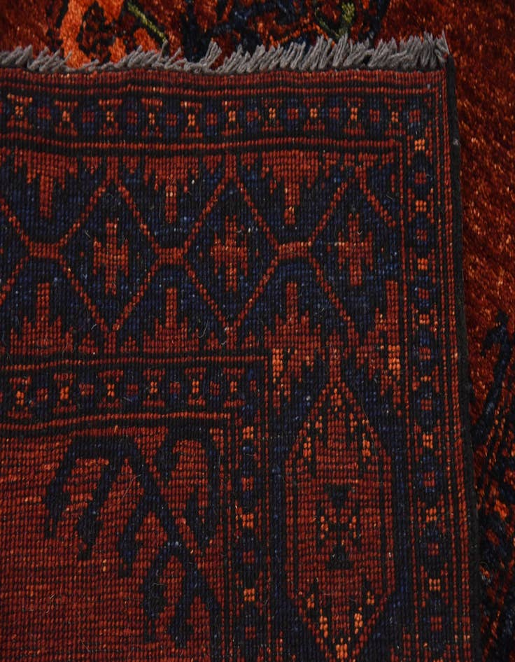 Detail image of 3' 5 x 4' 11 Hand Knotted Afghan Ersari Oriental Rug