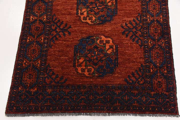 3' 5 x 4' 11 Hand Knotted Afghan Ersari Oriental Rug